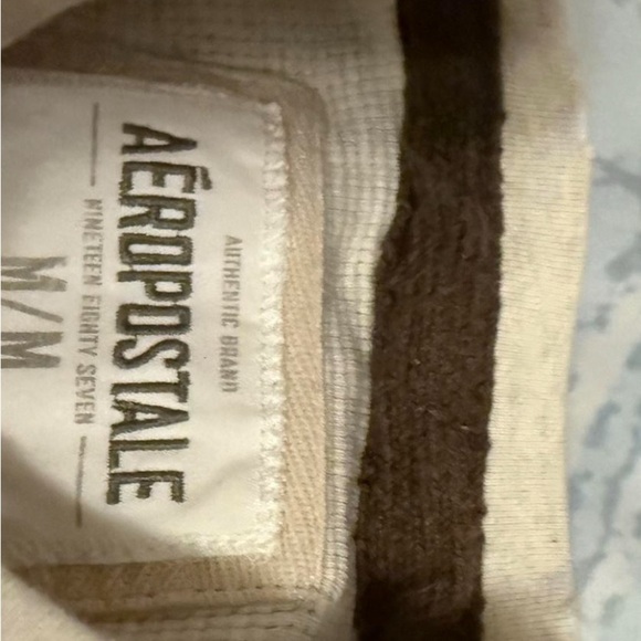 Aeropostale Cream and Brown Shirt - Picture 2 of 3